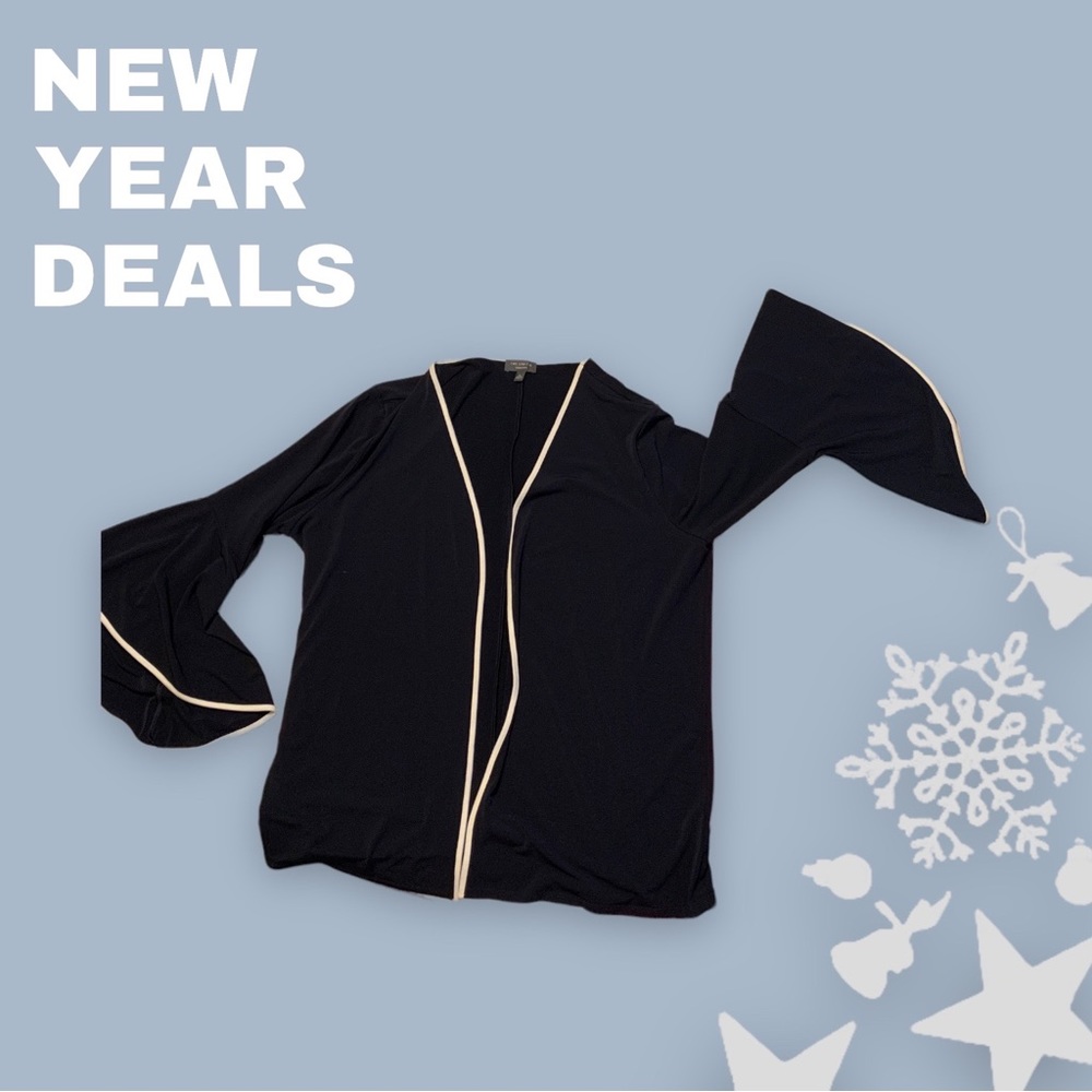 Jones New York - twin set - navy and white piping. XL and L. New without tags.